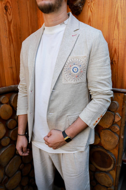 Coastal Compass Linen Suit