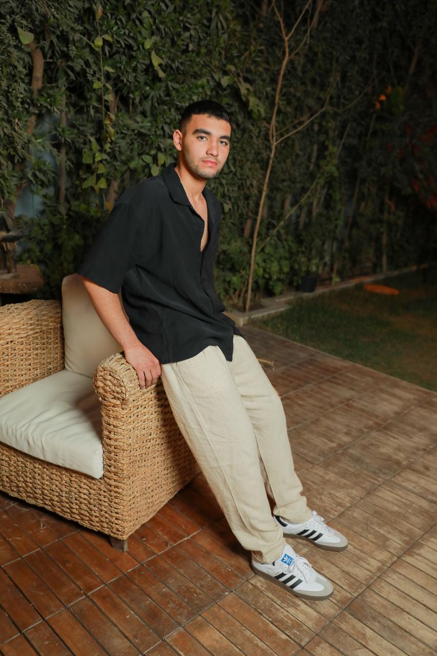 Natural Pleated Linen Pant