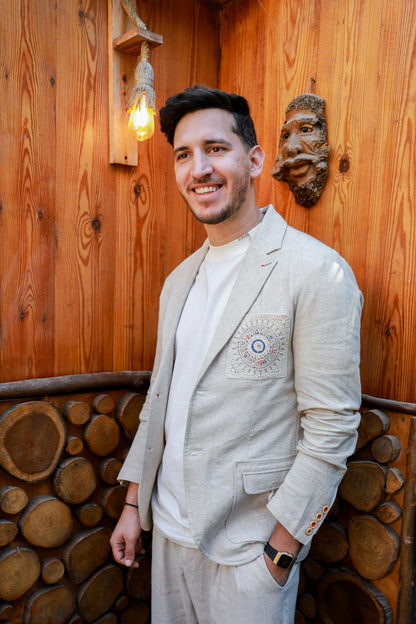 Coastal Compass Linen Suit