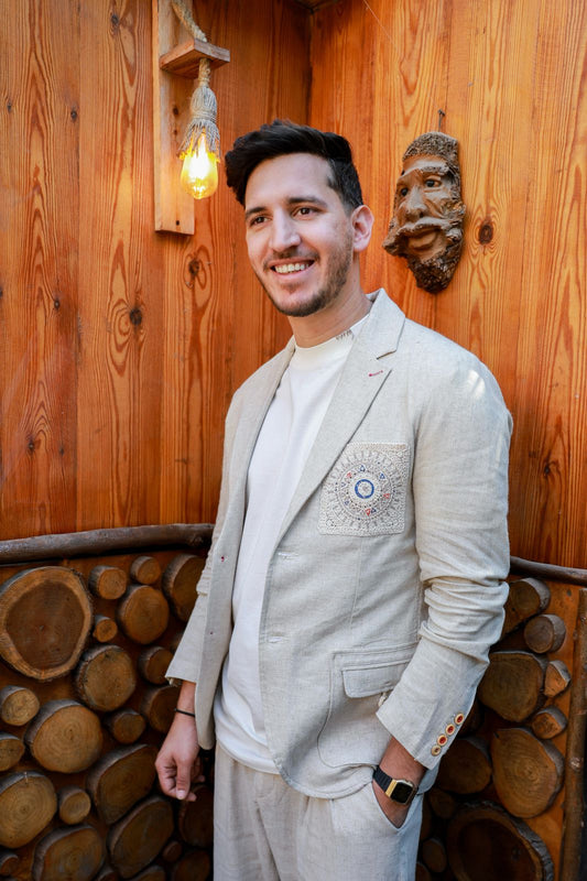 Coastal Compass Linen Suit