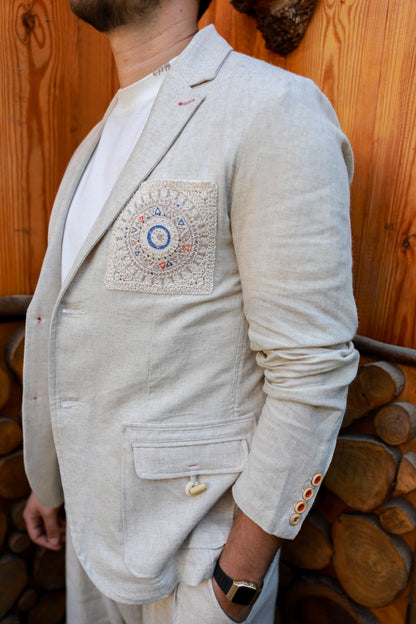 Coastal Compass Linen Suit