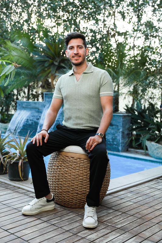 Sage Green Textured Polo